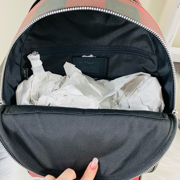 COACH Buffalo Plaid Court Backpack - Picture 7 of 16